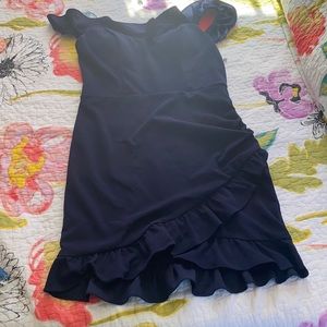 Of the shoulder ruffle dress